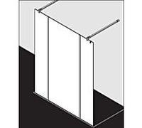 Kermi Système de verre Xb XBFWA12020VYK 120x200cm, argent brillant, ESG SR Opaco Clean