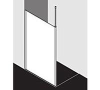 Kermi Système de verre Xb XBWDL08020VUK 81x200cm, argent brillant, ESG SR Opaco, gauche