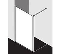 Kermi Système de verre Xb XBWDL08020VYK 81x200cm, argent brillant, ESG SR Opaco Clean, gauche
