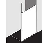 Kermi Système de verre Xb XBWDR12020VUK 120x200mm, argent brillant, ESG SR Opaco, droite
