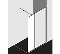 Kermi Système de verre Xb XBWIH04020VAK 40x200cm, argent brillant, verre trempé clair, verre de sécurité trempé clair