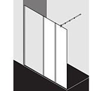 Kermi Système de verre Xb XBWIH04020VKK 40x200cm, verre de sécurité trempé argent brillant, verre trempé clair et transparent