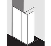 Kermi Système de verre Xb XBWIW09020VFK 88-90x200cm, verre de sécurité trempé argenté brillant Stripe Clean