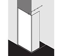 Kermi Système de verre Xb XBWIW11020VFK 108-110x200cm, verre de sécurité trempé argenté brillant Stripe Clean