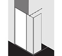 Kermi Système de verre Xb XBWIW12020VEK 118-120x200cm, argent brillant, bande ESG