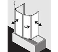 Kermi Vario 2000 mur pliant 2- / 2000 -feuille V2TS2075141PK 74-76.3x140cm, argent mat brillant, TSG clair KermiClean