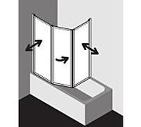 Kermi Vario 2000 mur pliant 2- / 2000 -feuille V2TS2080141PK 79-81.3x140cm, argent mat brillant, TSG clair KermiClean