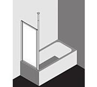 Kermi Vario 2000 panneau latéral V2TWD080141PK 71,4-74,6x140cm, argent mat, transparent TSG KermiClean