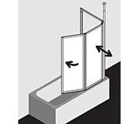 Kermi Vario 2000 pliant 2 vantaux V2FW20601412K 115, 2000 -116.7x140cm, argent mat brillant, perle Kerolan