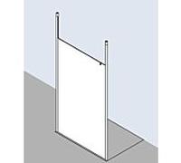 Kermi Walk-In XS match0 XSFD1130201PK 130x200cm, argent mat brillant, verre de sécurité trempé clair, avec 2 supports de plafond