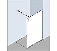 Kermi Walk-In XS match0 XSWW1130201AK 130x200cm, argent mat brillant, verre de sécurité trempé, à droite, avec support mural
