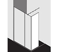 Kermi Xb champ fixe XBFFW03020VJK 31.7x200cm, argent brillant, verre miroir ESG, système de verre