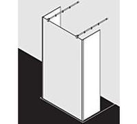 Kermi Xb champ fixe XBFFW04020VAK 41,7x200cm, argent brillant, verre de sécurité trempé, système de verre