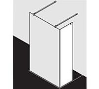 Kermi Xb champ fixe XBFFW06020VJK 61,7x200cm, argent brillant, verre miroir ESG, système de verre