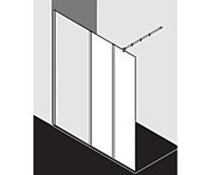 Kermi Xb glass system XBWIH04020VKK 40x200cm, verre de sécurité trempé argent brillant, verre trempé clair et transparent