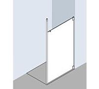 Kermi XSWD213020VAK 130x200cm, argent brillant, verre de sécurité trempé, gauche, avec support de plafond