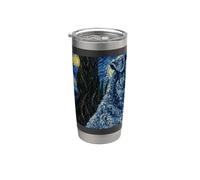 Kerry Blue Terrier Chien Van Gogh Nuit étoilée Gobelet isotherme en acier inoxydable double paroi