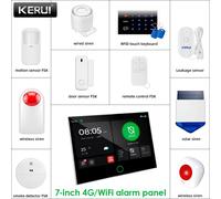 KERUI nouveau système d'alarme de panneau d'écran tactile de 7 pouces avec capteurs 4G + WiFi bricolage vos Kits d'alarme à domicile FSK/ASK Protection de sécurité G70 Détecteur de fumée S20 FSK