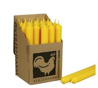 Kerzenfarm Hahn Lot de 25 bougies à tige en stéarine (jaune)