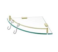 KES Étagère en Verre Étagère de Salle de Bain Mural Verre Trempé Tablette Douche d'angle Acier Inoxydable SUS304 Brossé Or, BGS2101A-BZ