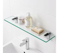 KES Étagère Murale Rectangulaire Étagère Douche en Verre Trempé 8 MM Étagère d'angle 60CM Finition polie, BGS3201S60