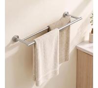 KES Porte-Serviettes Double Porte Serviettes de Salle de Bain 60CM 2 Barres Porte Serviette Mural Acier Inoxydable SUS304 Finition Brossé, A2001S60-2