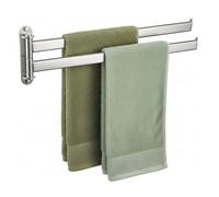 KES Porte-Serviettes Pivotant Support Serviette Acier Inoxydable 18/8 Porte Serviette Salle de Bain Seche Serviette Double Mural Brossé, A2104S2L50-2