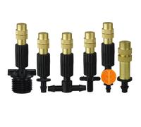 KESLA 10 pièces 6 Types Micro Irrigation goutte à goutte brumisation buse en laiton jardin pulvérisation refroidissement arroseur avec connecteur arrosage plantes F-10PCS