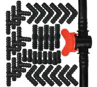 KESLA 30-41 pièces 1/2 "Jardin tuyau d'arrosage réparation Extension goutte à goutte connecteurs d'irrigation Kit couplage té coude bouchon pour 16mm tube A-KIT-41pcs