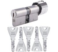 KESO 8000 Omega² cylindre à bouton 50/35K | Cylindre modulaire à profil avec bouton | Protection active contre la copie e résistance D | Carte de sécurité + 5 clés réversibles