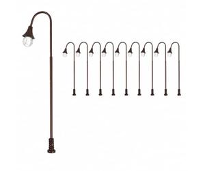 KESOTO 10 Pièces Lampadaire Miniature Lumineux Lampe Maqute Base Réglable en Éclairage Miniature Chemin pr Miniatures, Teinte, Lumière Blanche