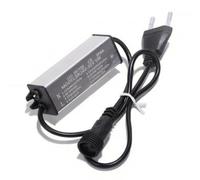 KESOTO Adaptateur Éclairage Extérieur Transformateur pour Guirlandes Basse Tension Contrôleur LED 8 Modes Mémoire Connexion Vissée Étanche Boîtier Noir, 24-31V, Boîtier Étanche Long, Prise Européenne
