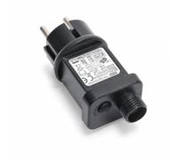 KESOTO Adaptateur Éclairage Extérieur Transformateur pour Guirlandes Basse Tension Contrôleur LED 8 Modes Mémoire Connexion Vissée Étanche Boîtier Noir, 24V, Boîtier Noir, Prise Européenne, 6W