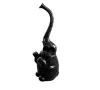 KESOTO Brosse à Toilettes Élégante avec Support Statue D'Éléphant Originale en Résine Outil Nettoyage Compact à Manche Long Décoration Salle de Bain Adapté P, Noir