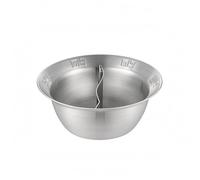 KESOTO Compartimentée à Double Compartiment Pot Profond Diviseur Central en Acier pour Repas Mixtes Adaptée Soirées Familiales Repas Restaurant, 30CM, Silver Divided