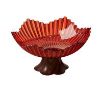 KESOTO Coupe à Fruits sur Pied, Plateau de Rangement Multifonctionnel, Décoration Intérieure, Centre de Table pour La Cuisine, Fête, Rouge clair