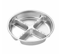 KESOTO Cuiseur Vapeur Acier Inoxydable Plateau Divisé Insert Polyvalent Pratique Universel Double Poignée Convient Cuisson à la Vapeur Alimentation Familiale Utilisation Domestique, Quatre Grilles