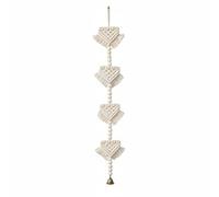KESOTO Guirlande Murale Enfants Tapisserie Décorative Guirlande Fanions Tenture Murale Macramé Franges Superposées et Perles Régulières Ludique sur Mur Blanc Adaptée à Chambre Nurserie Jeu, Beige
