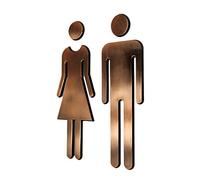 KESOTO Homme & Femme WC Autocollants Signes De Toilette Plaque Signalétique Toilettes des Toilettes en Bronze