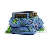 KESOTO Jeans Flowerpot Pot de Fleurs Décoratif Jardinière en Forme de Pantalon en Résine Support pour Plante Grasse Robuste Accessoire de Rangement Original, Jean en Denim à Genoux