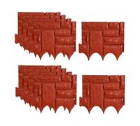 KESOTO Lot de 10 Bordures de Jardin Réutilisables, Pratiques et Faciles à Installer, Décoratives pour Allées, Parterres de Fleurs, Arbres et Cour Extérieure, Rouge
