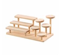 KESOTO Meuble Présentoir en Bois à Niveaux Multiples pour Collection Support Table Base Stable pour Salon Bureau, Forme Ronde