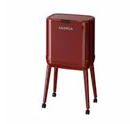 KESOTO Poubelle de Cuisine Corbeille à Déchets sur Pieds Roulettes Universelles Couvercle Pression Tiroir Rangement Anti-odeur Idéal pour Cuisine Bureau Salle de Bain, Nouveau Rouge