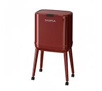 KESOTO Poubelle de Cuisine Corbeille à Déchets sur Pieds Roulettes Universelles Couvercle Pression Tiroir Rangement Anti-odeur Idéal pour Cuisine Bureau Salle de Bain, Rouge