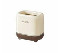 KESOTO Poubelle de Maison Poubelle à Roulettes Bac à Déchets Corbeille à Papier Double Paroi en avec Seau Intérieur pour Sac Aspect Bois Capacité 11L Adaptée au Salon Bureau Cuisine Chambre, Crème