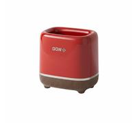 KESOTO Poubelle de Maison Poubelle à Roulettes Bac à Déchets Corbeille à Papier Double Paroi en avec Seau Intérieur pour Sac Aspect Bois Capacité 11L Adaptée au Salon Bureau Cuisine Chambre, Rouge