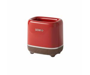 KESOTO Poubelle de Maison Poubelle à Roulettes Bac à Déchets Corbeille à Papier Double Paroi en avec Seau Intérieur pour Sac Aspect Bois Capacité 11L Adaptée au Salon Bureau Cuisine Chambre, Rouge