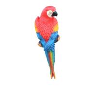 KESOTO Statue D'oiseau En Résine pour Mur, Accessoire Photo de Jardin, Figurine Décorative Réaliste pour Pelouse et Jardin, Rouge Gauche