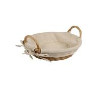 Kesper | 17682 Corbeille à pain avec doublure textile, treillis en plastique, amovible, Ø 23 x H 6 cm, panier à petits pains, panier de service pour la maison et la restauration