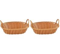KESPER 17836 Corbeille à Pain avec Poignée Bois Marron 29 x 18 x 13 cm (Lot de 2)